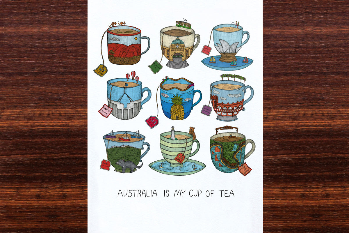 Aussie Teacups - Art Print