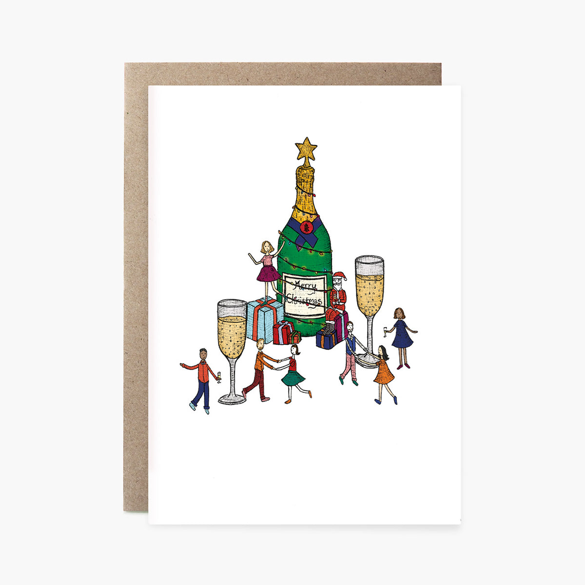 Champagne Christmas Party - Christmas Card