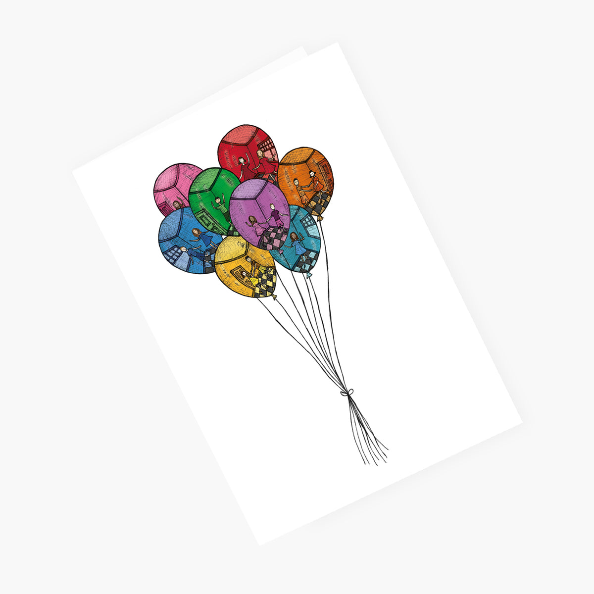 Dancing in Balloons - Greeting Card