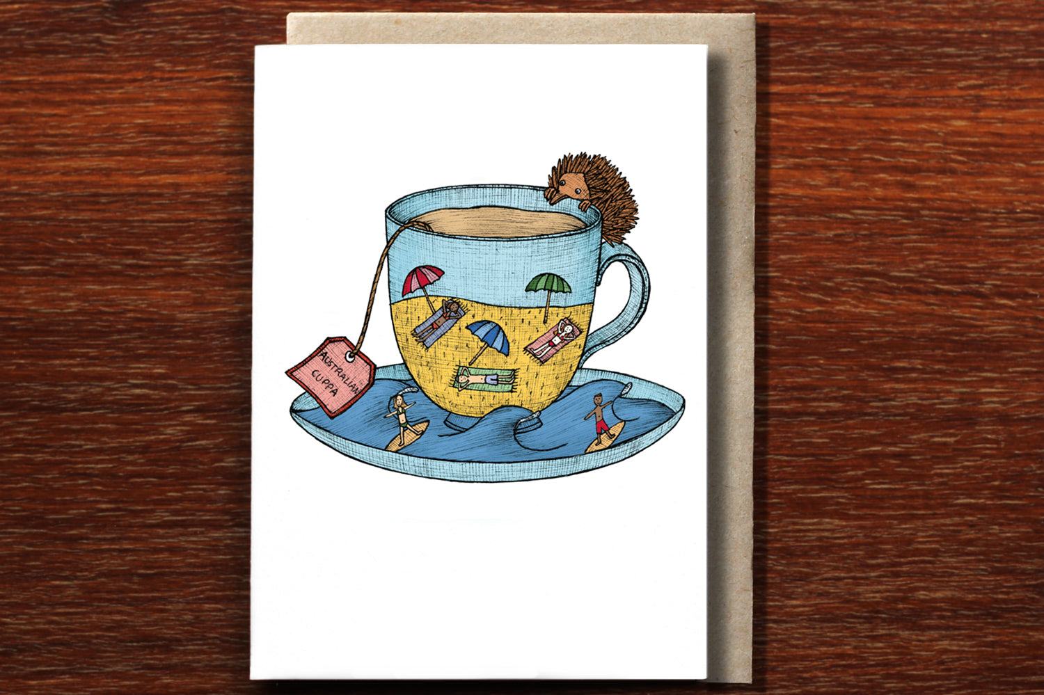 Teacup Aussie Beach - Australian Greeting Card