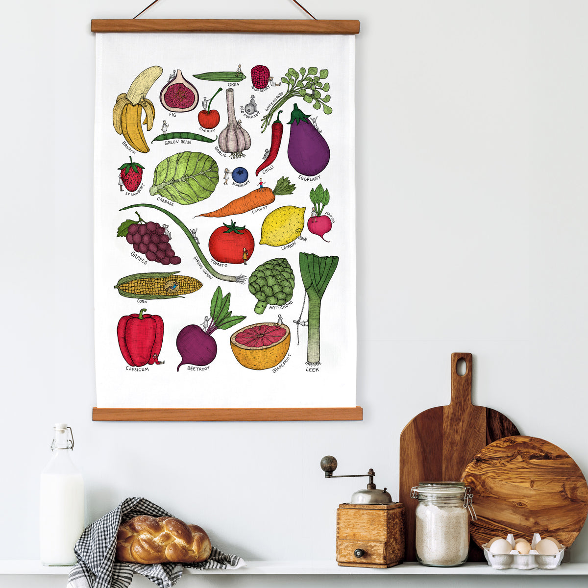 Fruit and Vegetable - Art Tea Towels