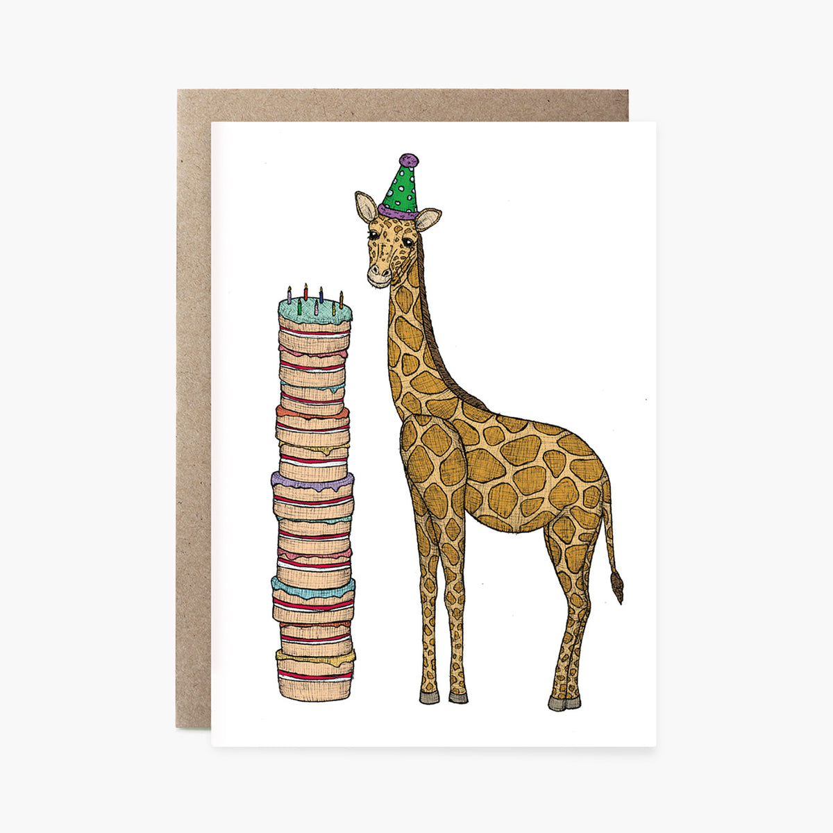 Birthday Giraffe - Happy Birthday Card