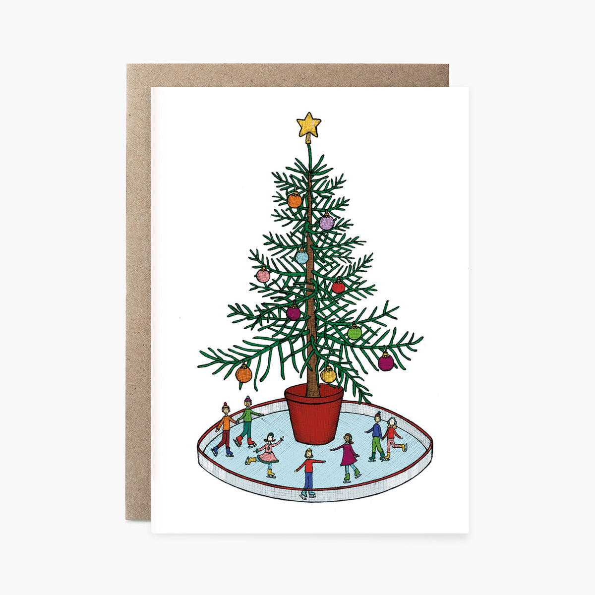 Ice Skating - Christmas Card