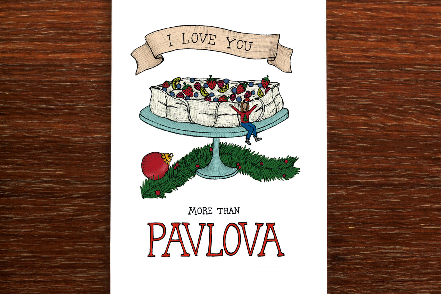 I love Pavlova - Australian Christmas card