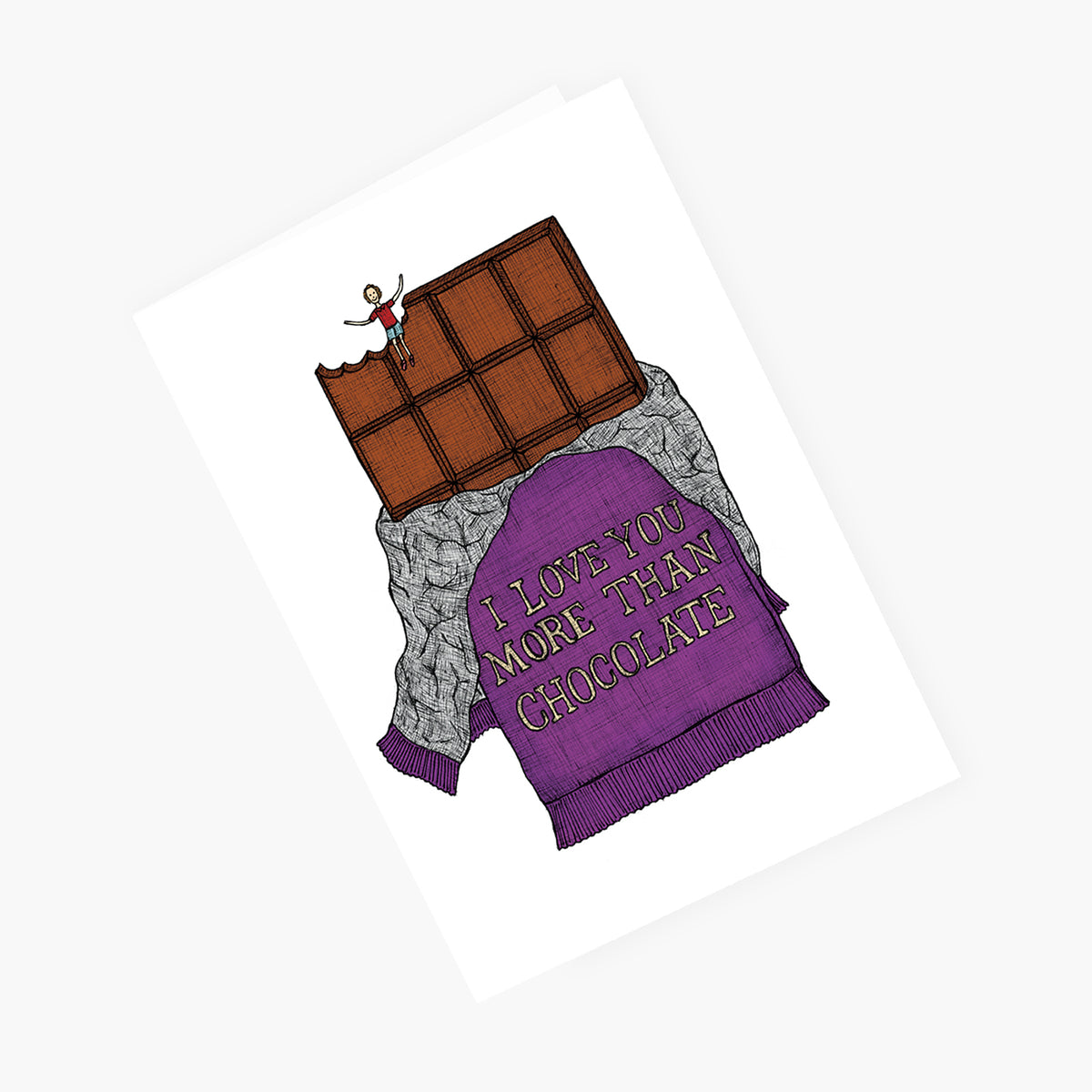 I Love You More Than Chocolate - Loving Card