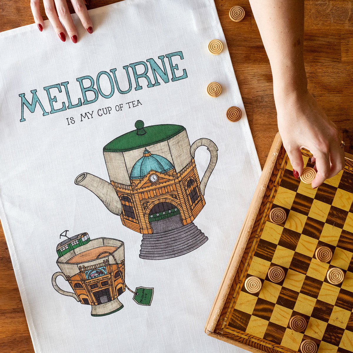 Melbourne Teapot - Art Tea Towel