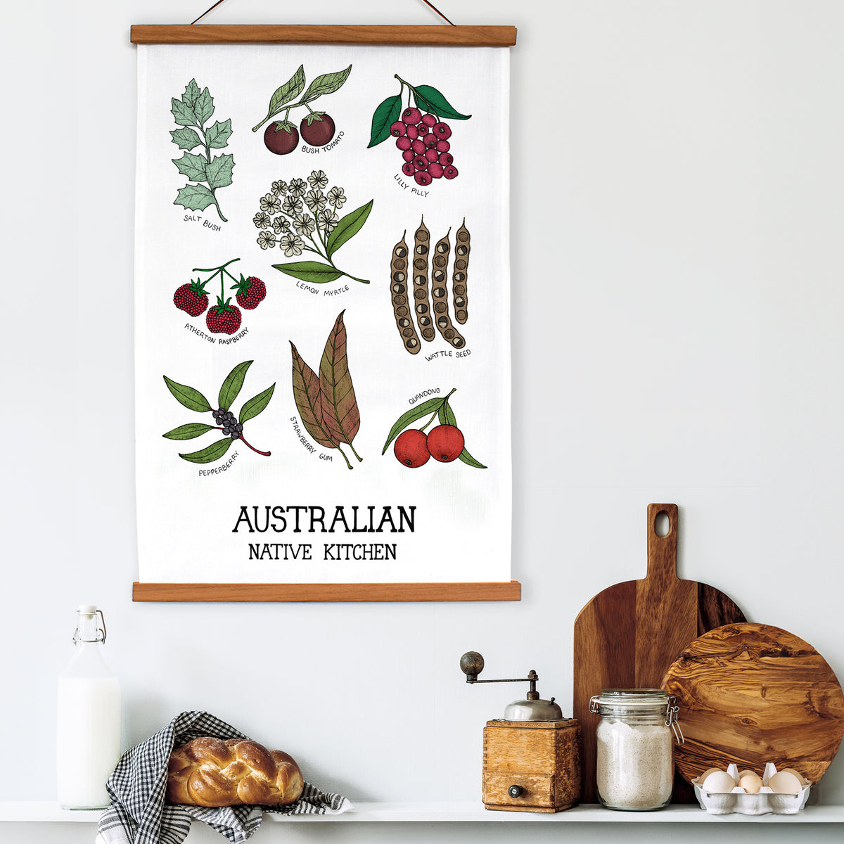 Australian Native Kitchen - Art Tea Towels