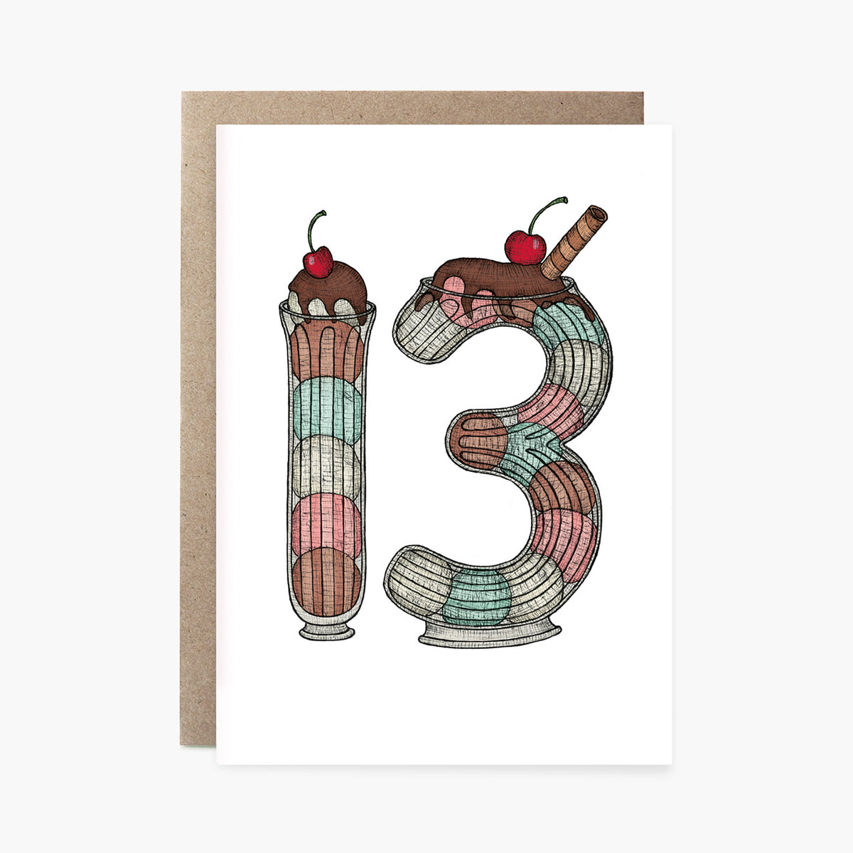 Number Thirteen - 13th Birthday Card