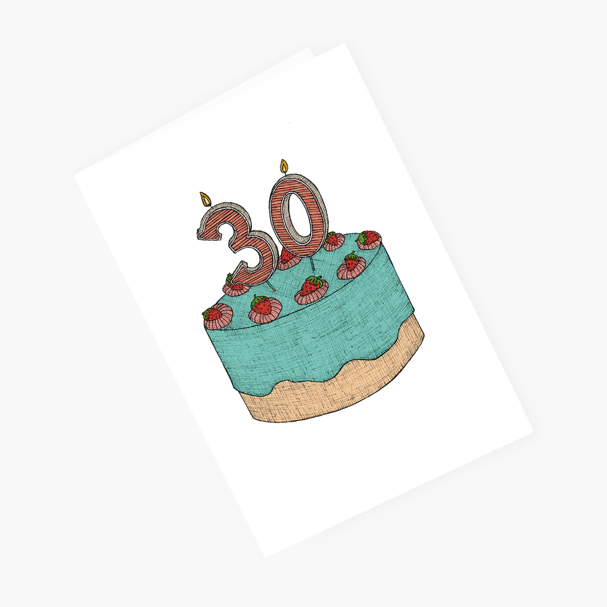 Thirtieth Birthday Cake - 30th Birthday Card