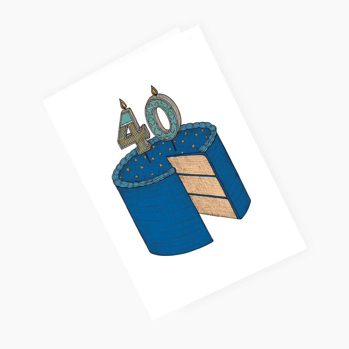 Fortieth Birthday Cake - 40th Birthday Card