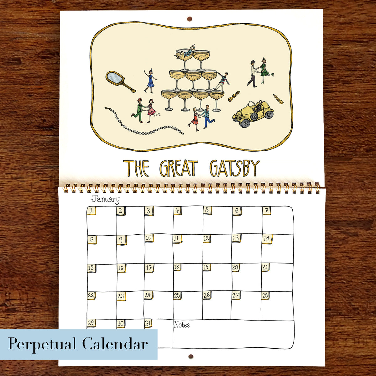 Book Themed Perpetual Calendar (Birthday Calendar)