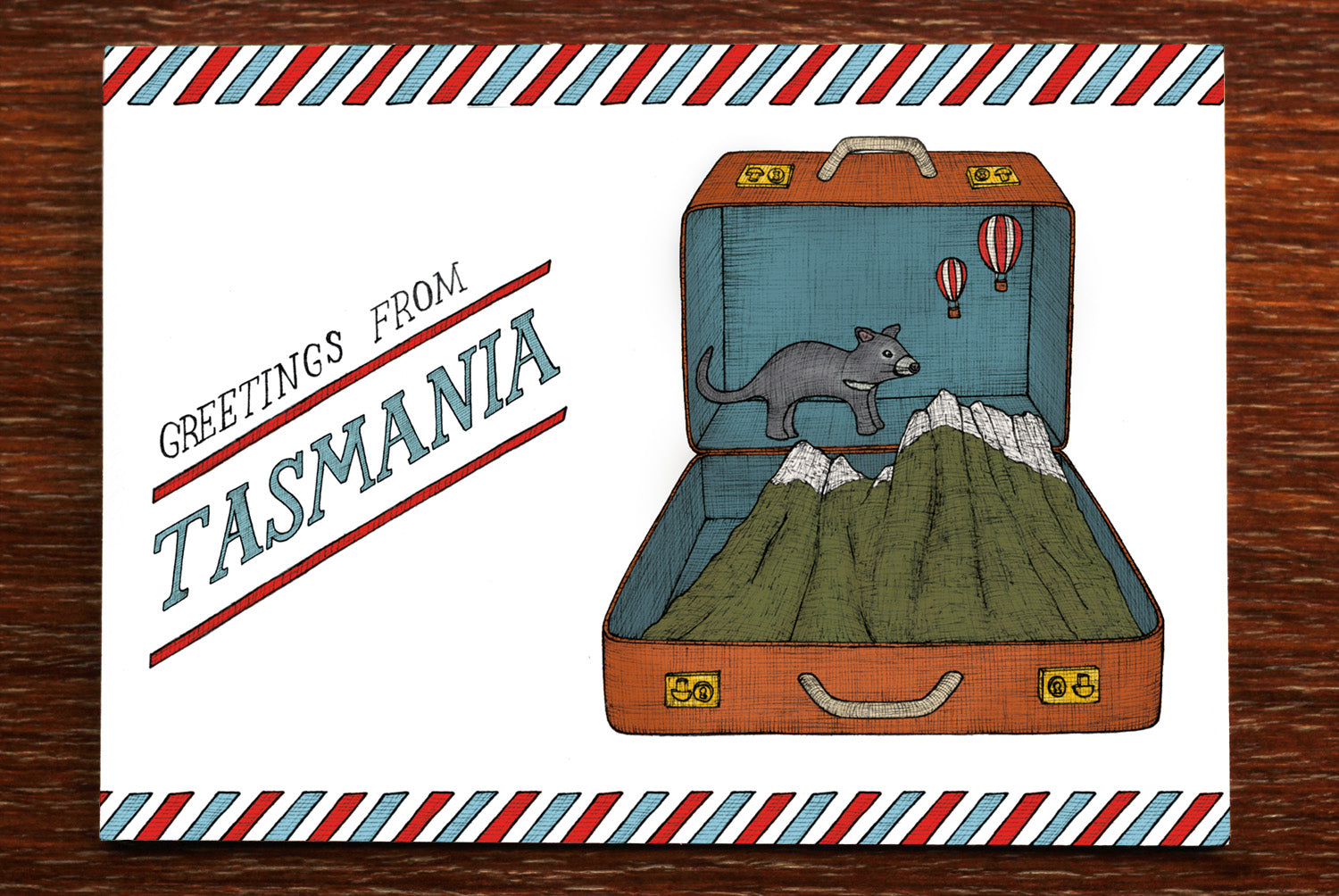 Tasmania Suitcase - Australian Postcard