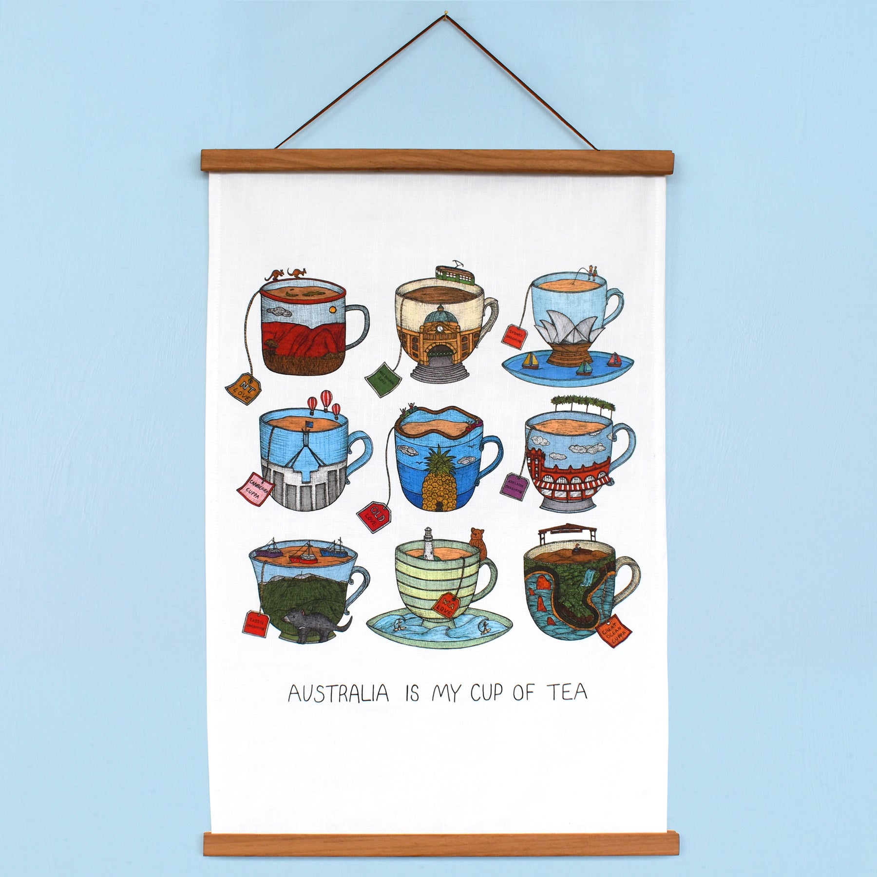 Aussie Teacup - Art Tea Towels