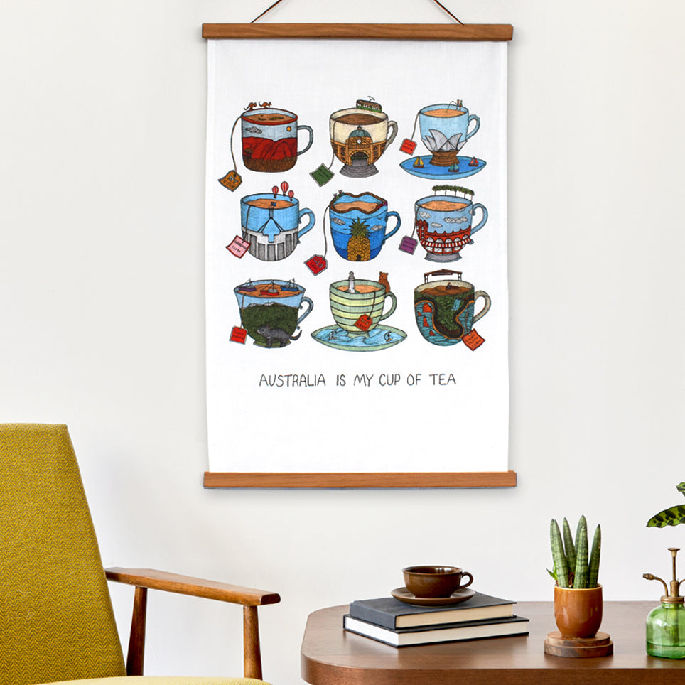 Aussie Teacups - Art Tea Towels