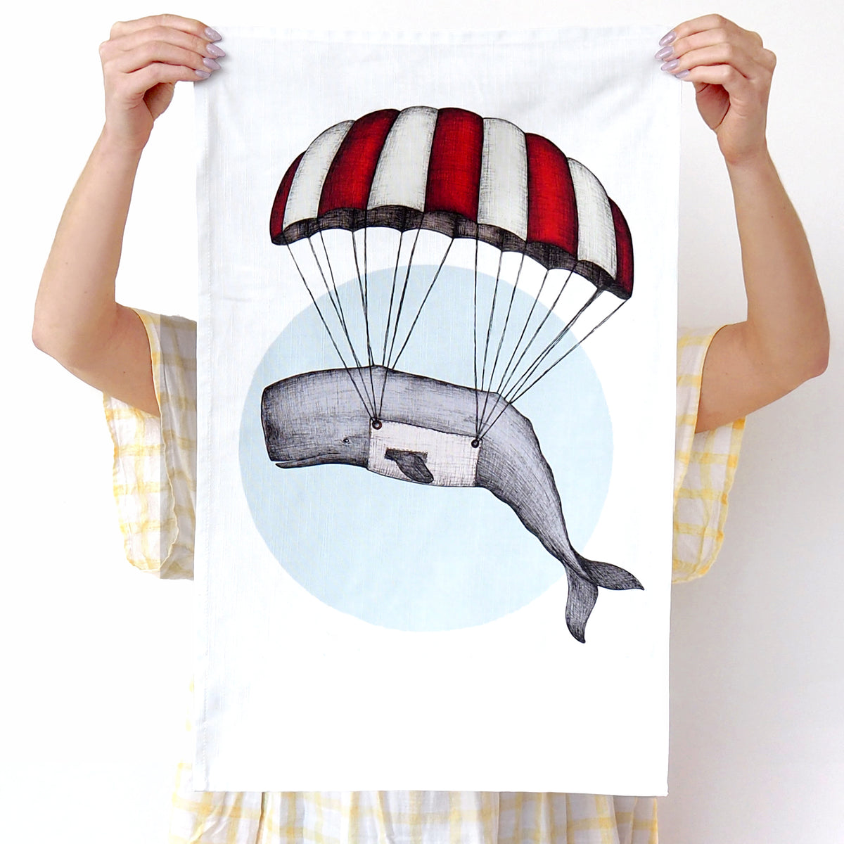 Parachute Whale - Art Tea Towels