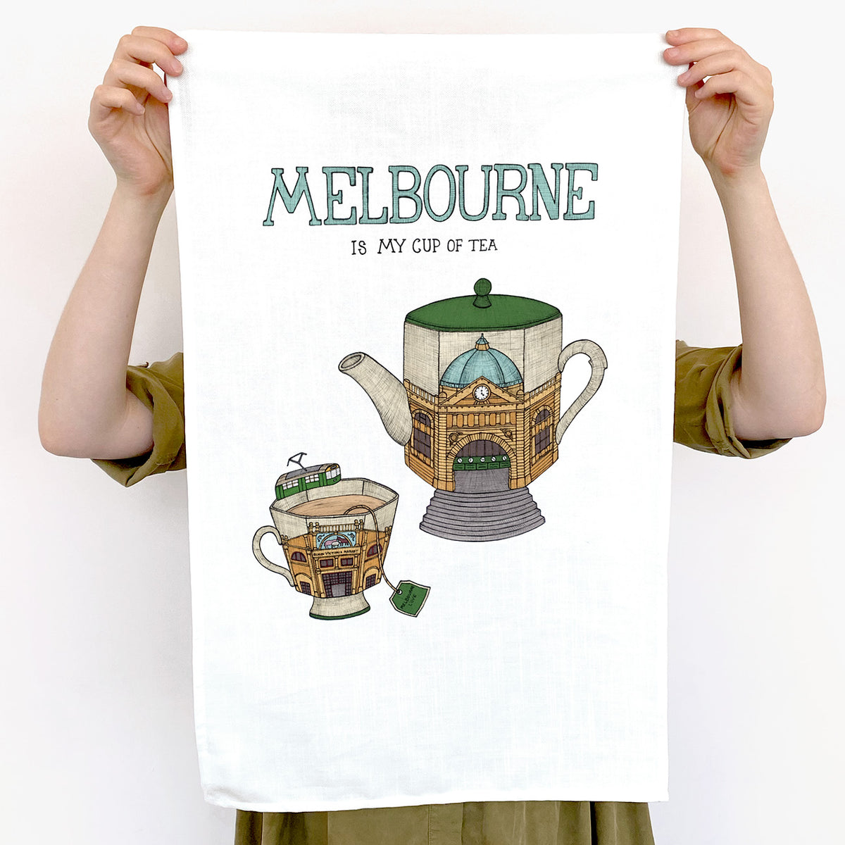 Melbourne Teapot - Art Tea Towel