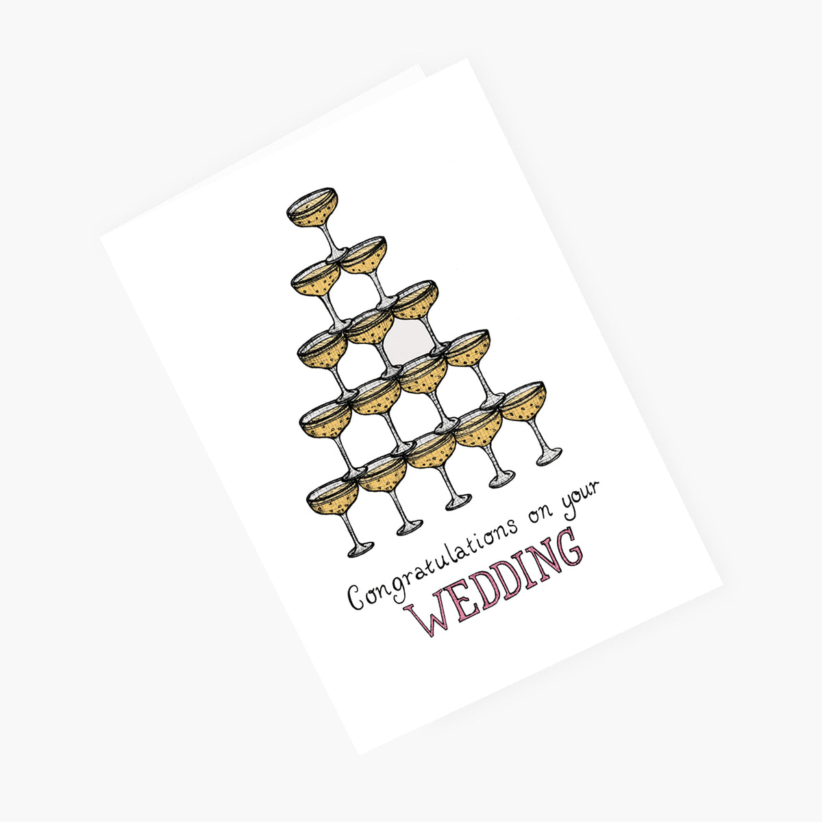 Champagne Tower - Congratulations Wedding Card