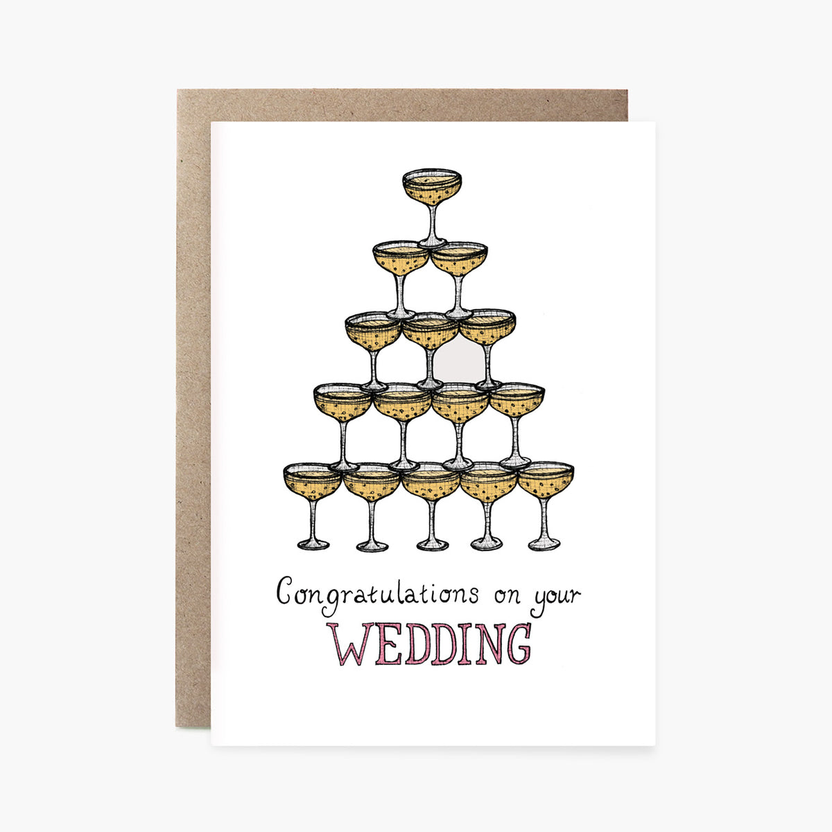 Champagne Tower - Congratulations Wedding Card