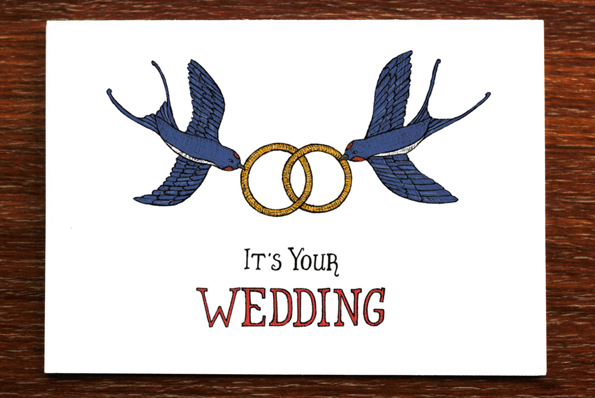 Wedding Swallows - Congratulations Wedding Card