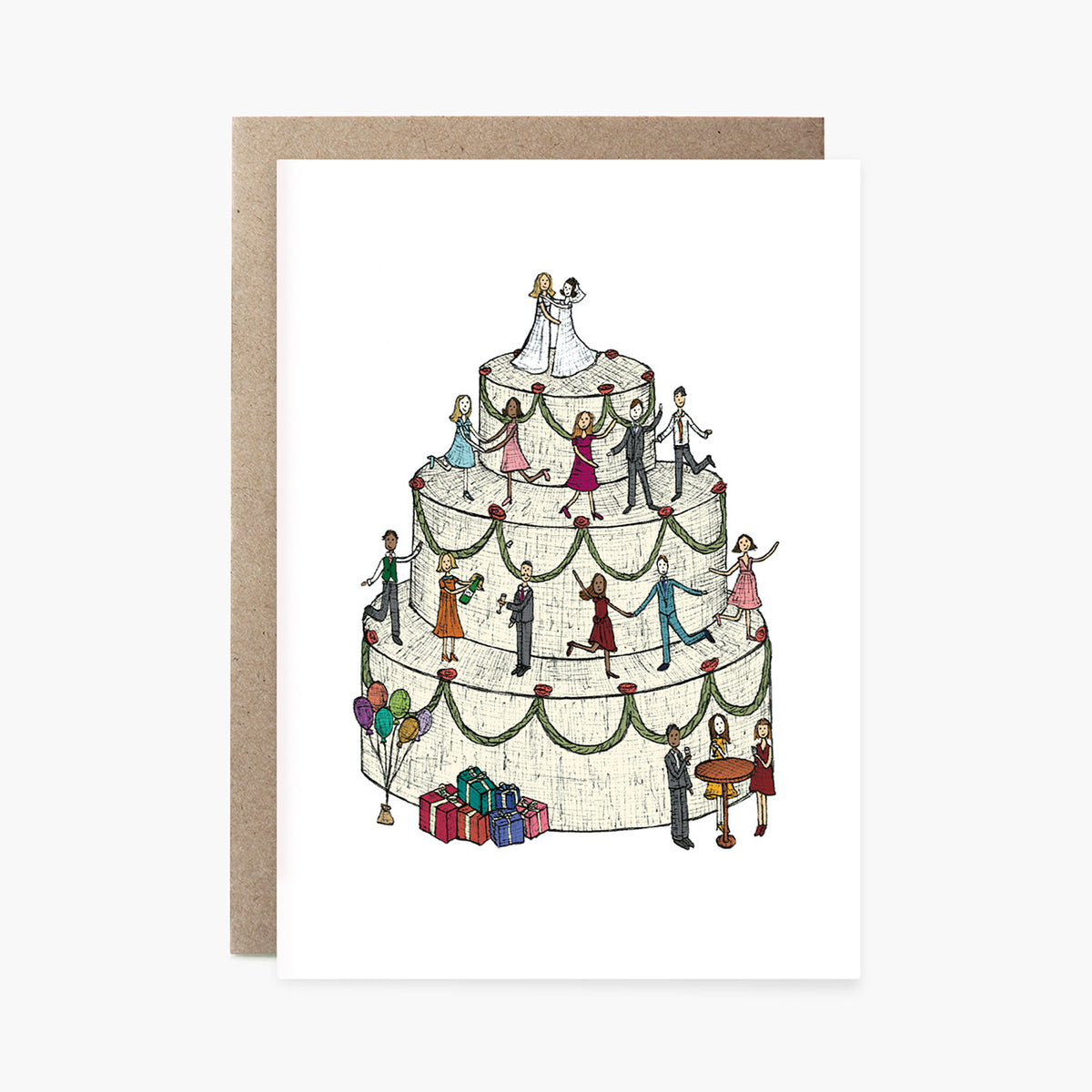Wedding Cake Brides - Congratulations Wedding Card