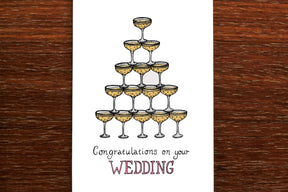Champagne Tower - Congratulations Wedding Card