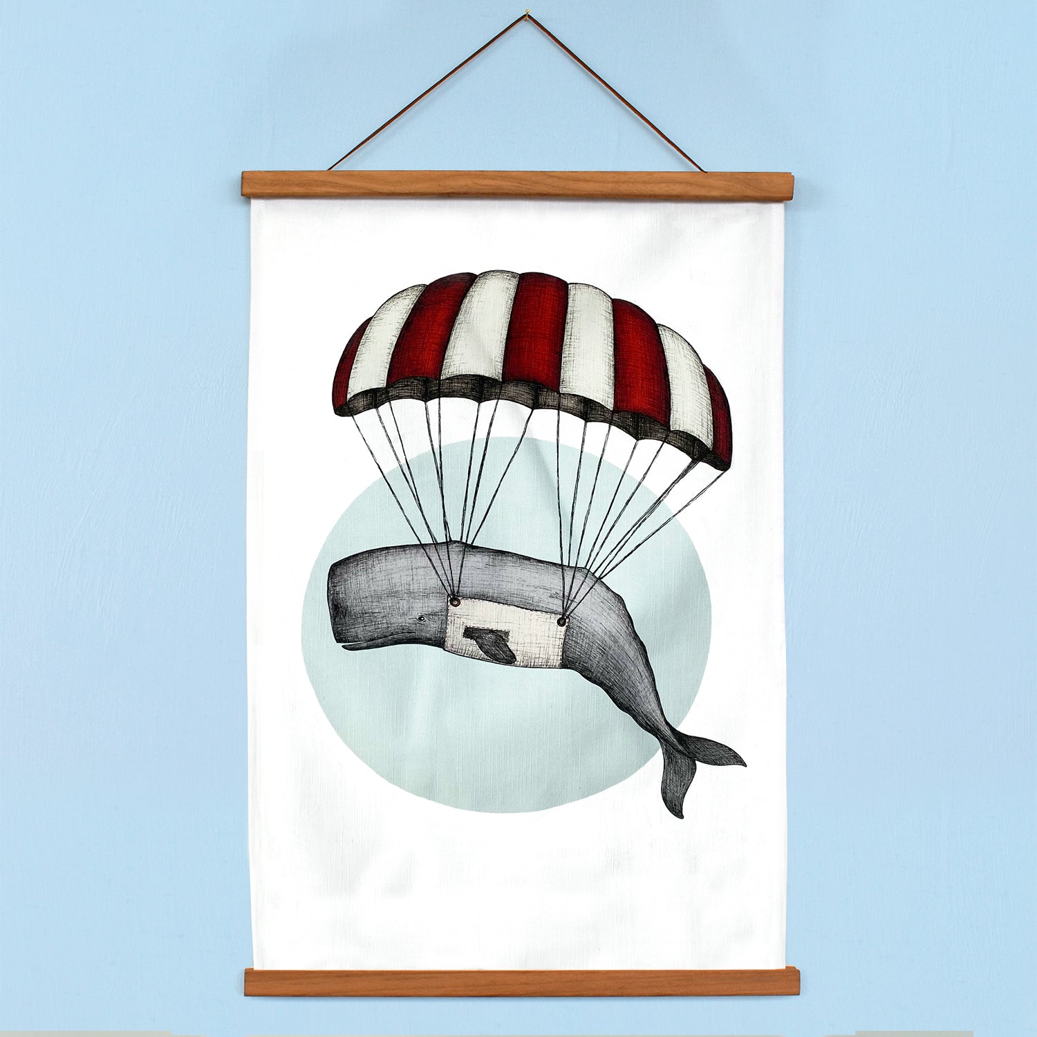 Parachute Whale - Art Tea Towels