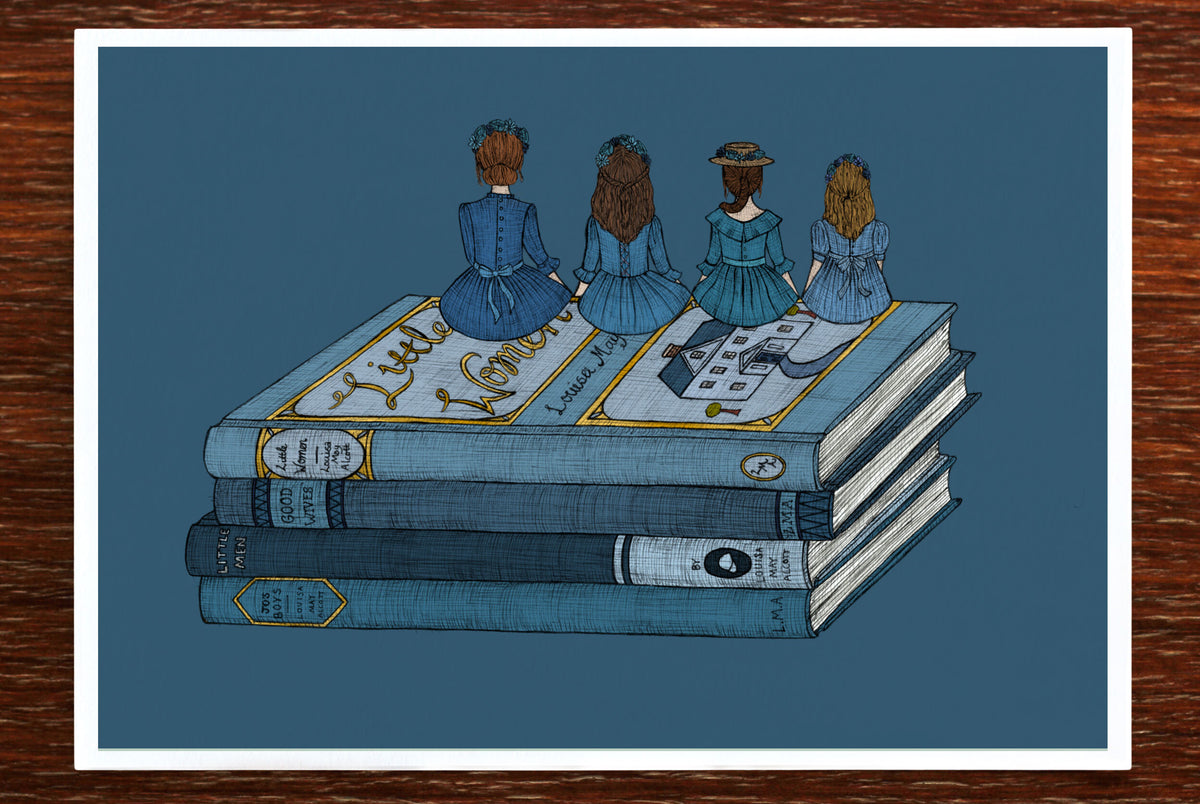 Little Women A5 artwork on a wooden background.