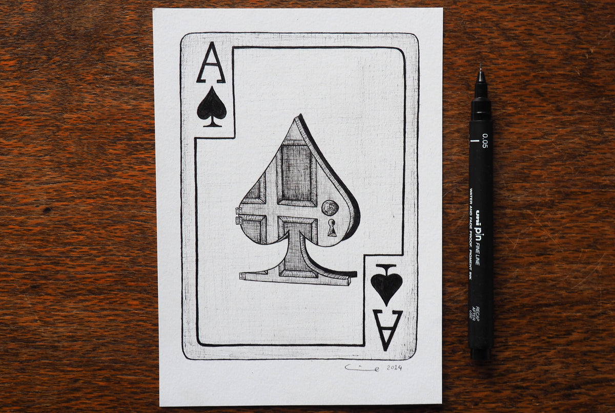 Ace of Spades Original - Alice in Wonderland art