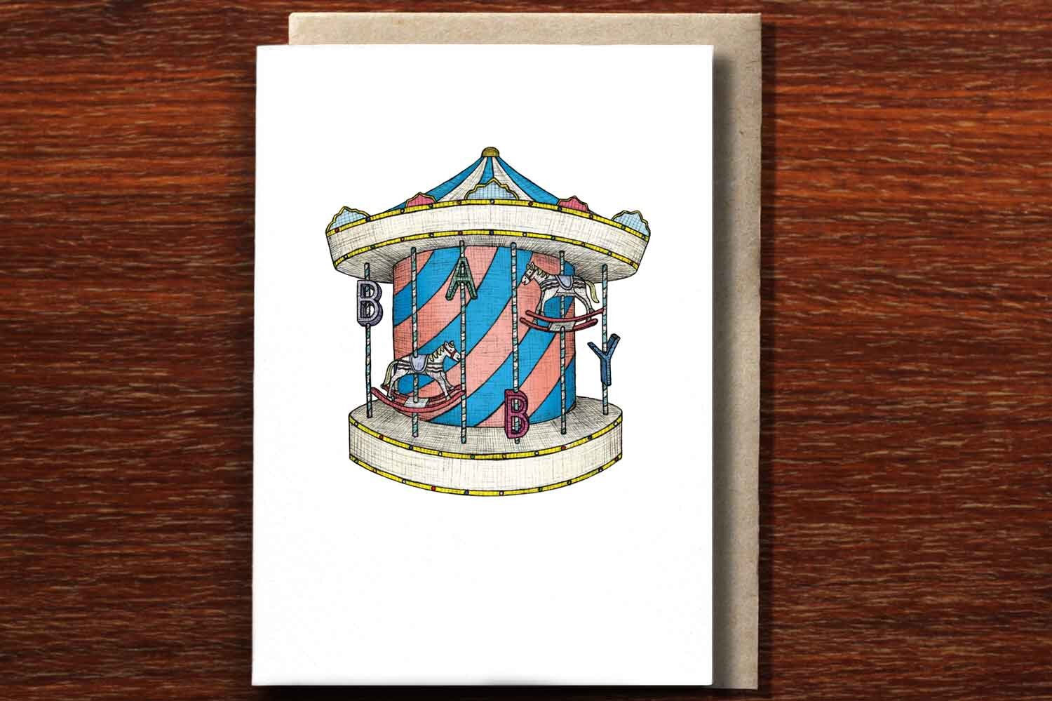 Baby Carousel - Card for Newborn