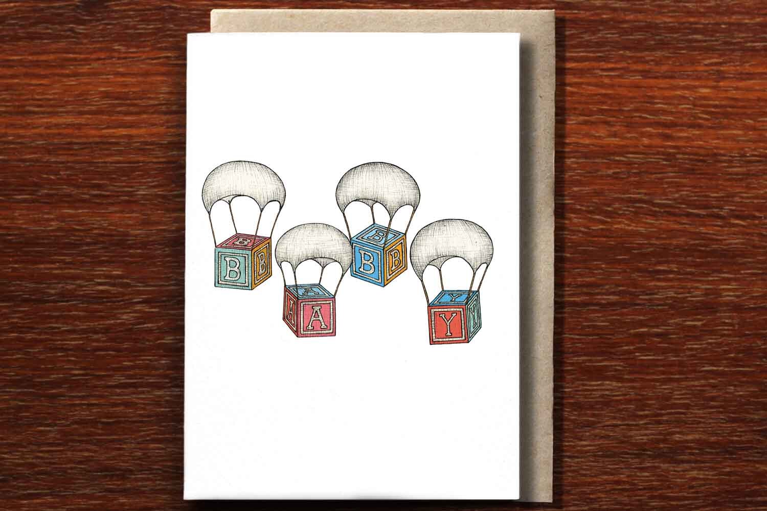 Baby Parachutes - Card for Newborn