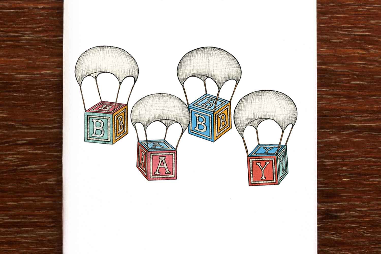 Baby Parachutes - Card for Newborn