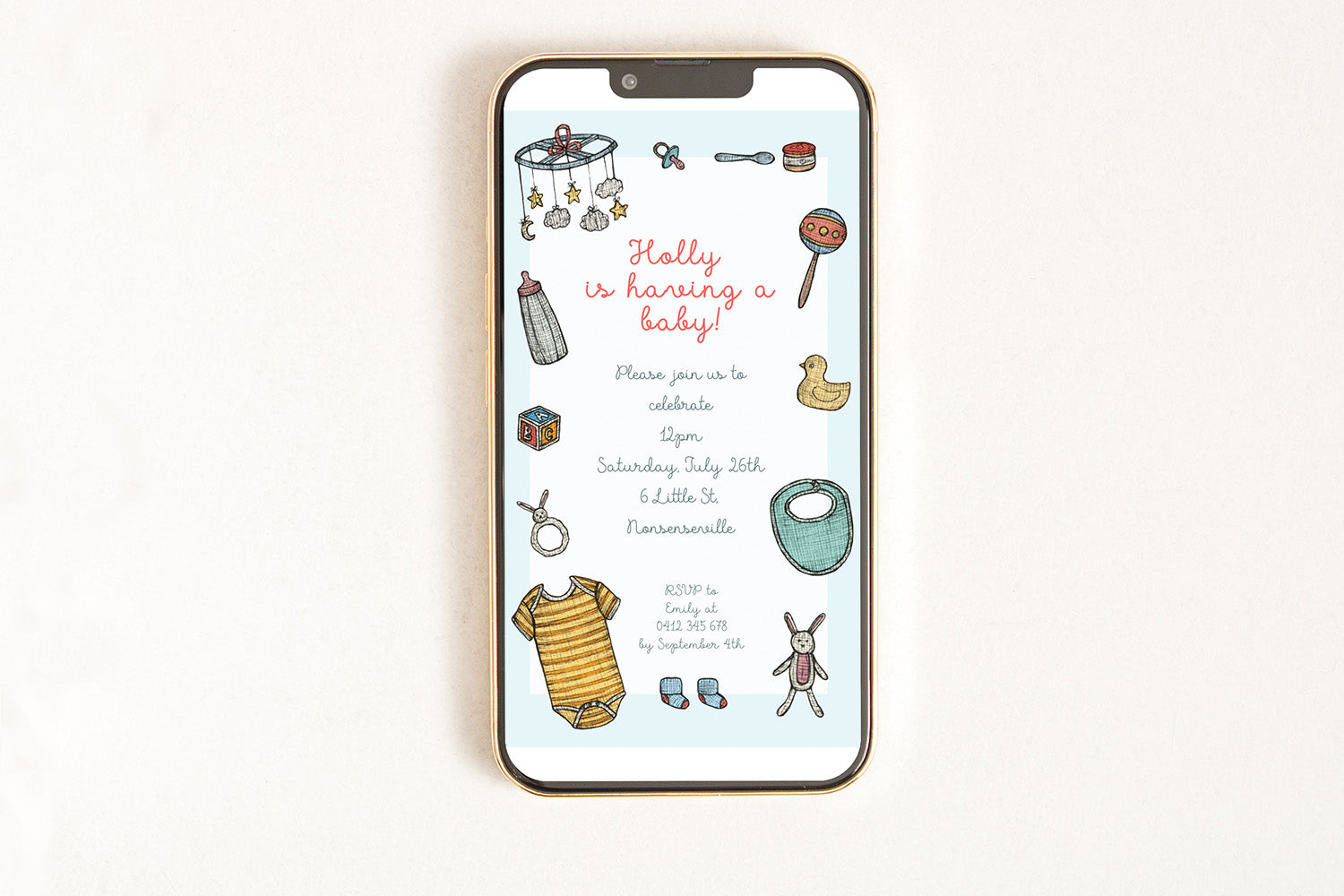 Baby Shower Keepsakes - Digital Invitation