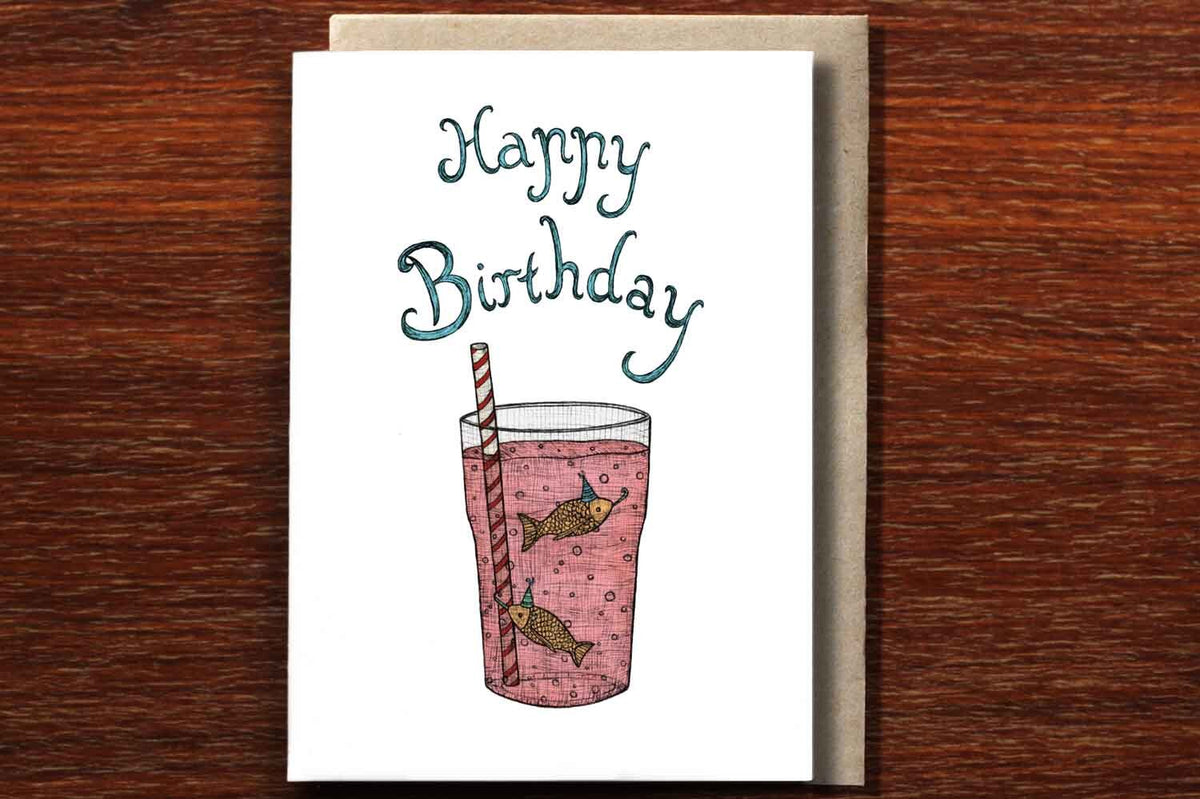 Birthday Fish - Happy Birthday Card