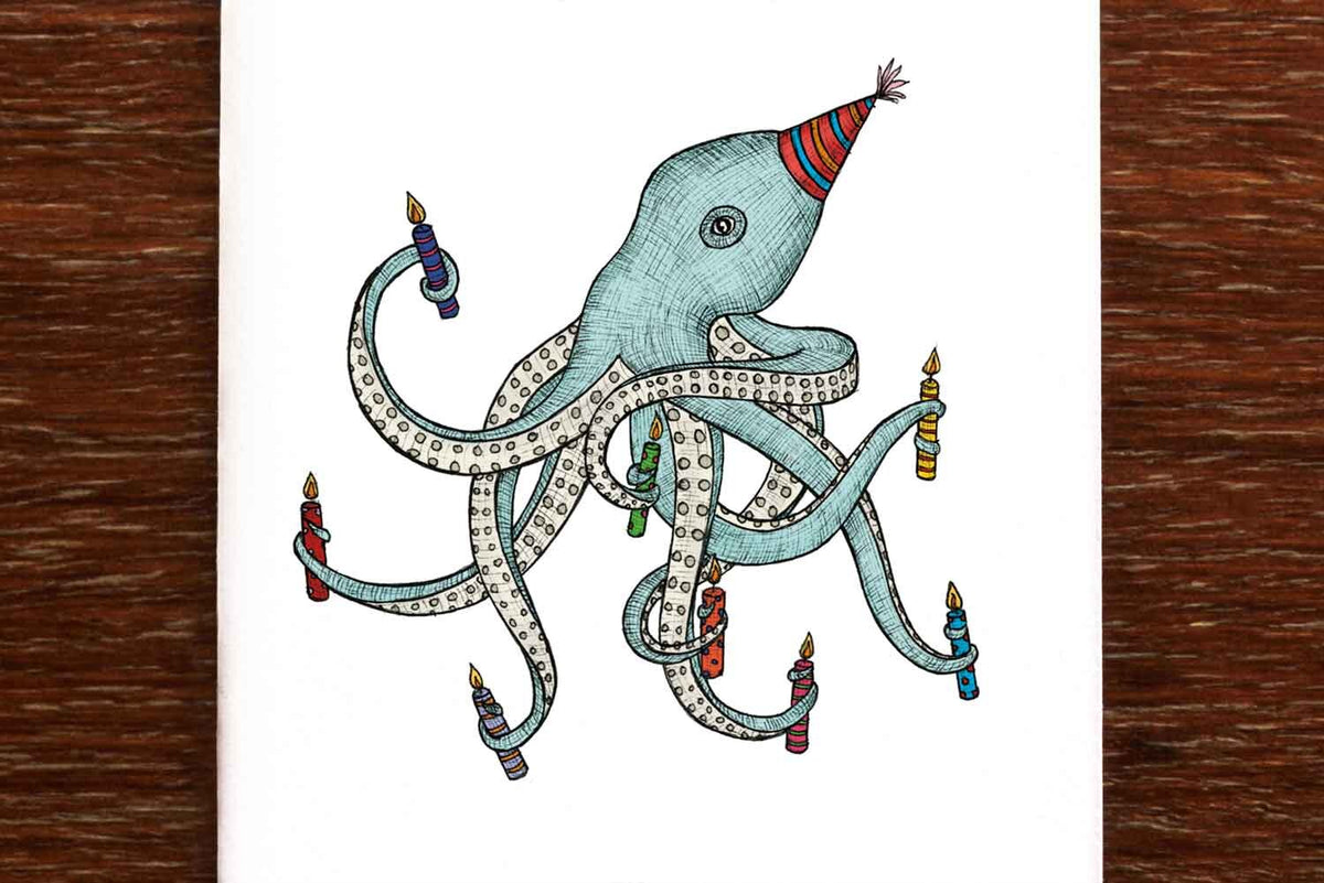 Birthday Octopus - Happy Birthday Card