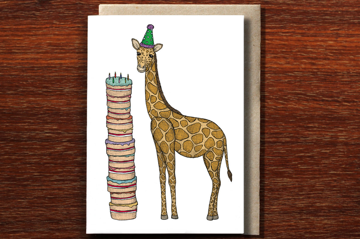 Birthday Giraffe - Happy Birthday Card
