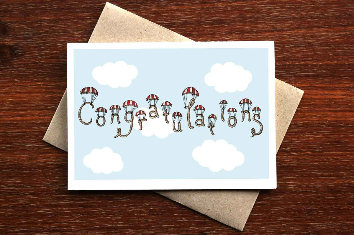 Congratulations in the Clouds - Card for Newborn