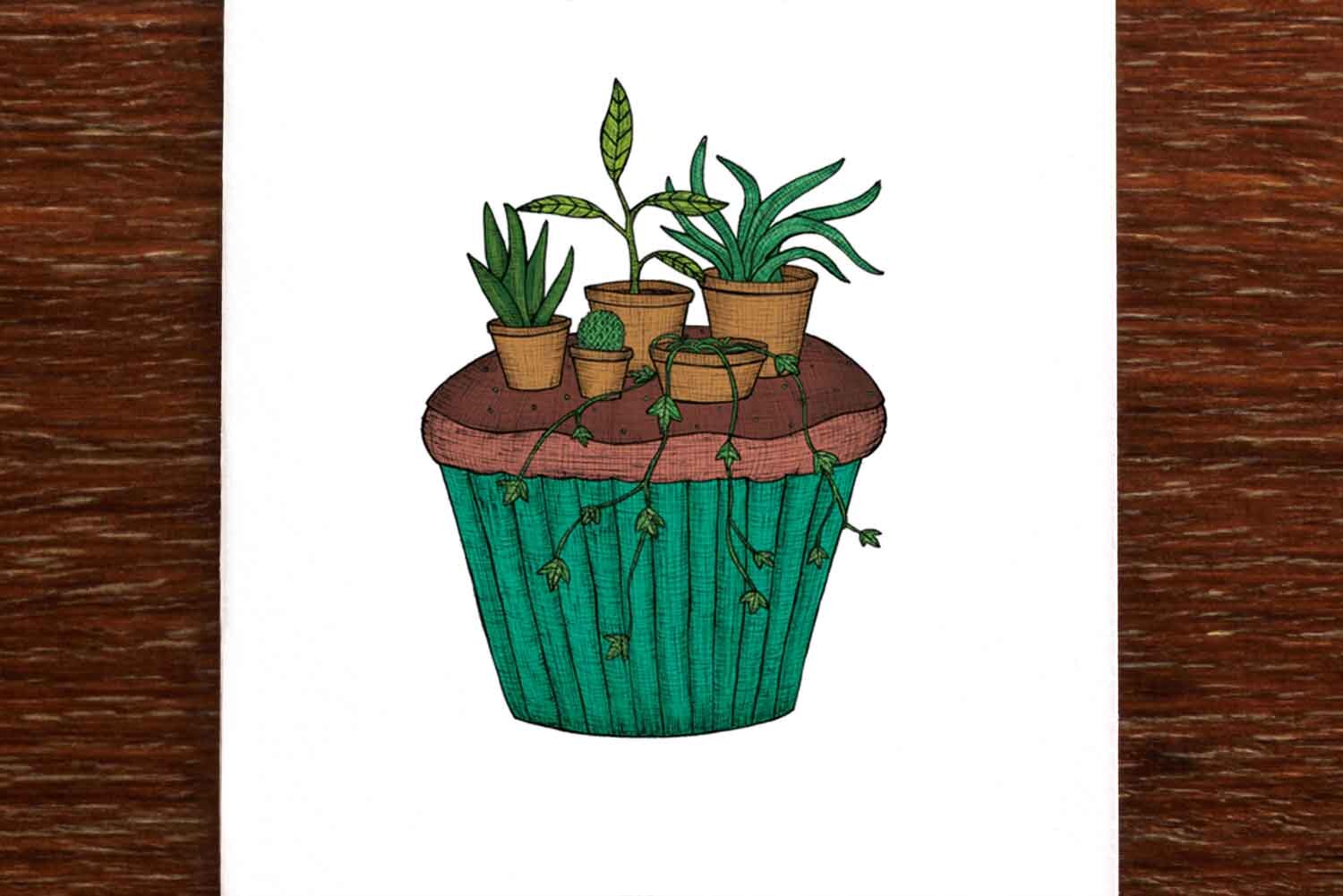 Cupcake Garden - Greeting Card