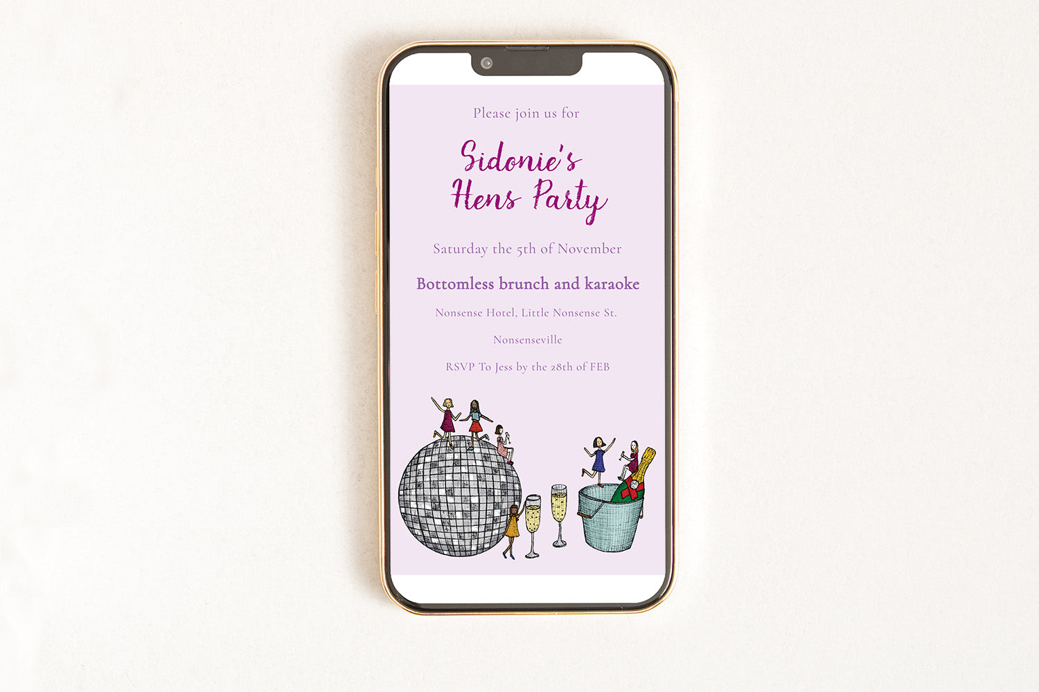 Bachelorette Party Disco - Digital Invitation