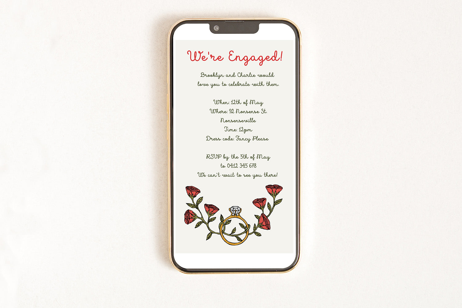 Engagement Florals- Digital Invitation