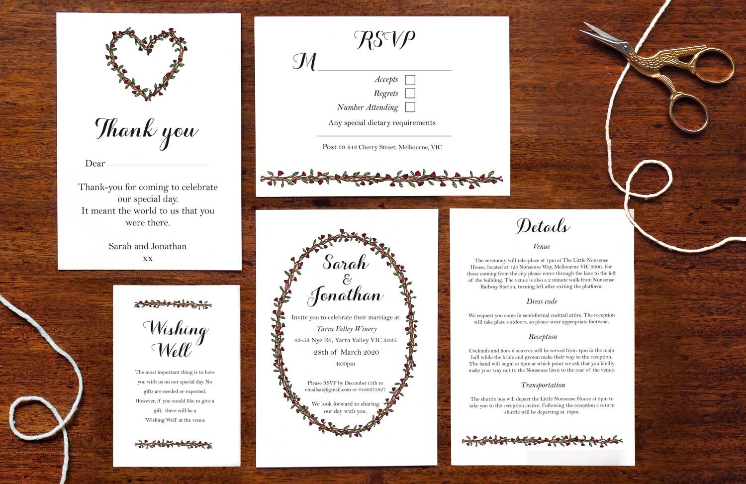 Floral Vine - Wedding Invitation