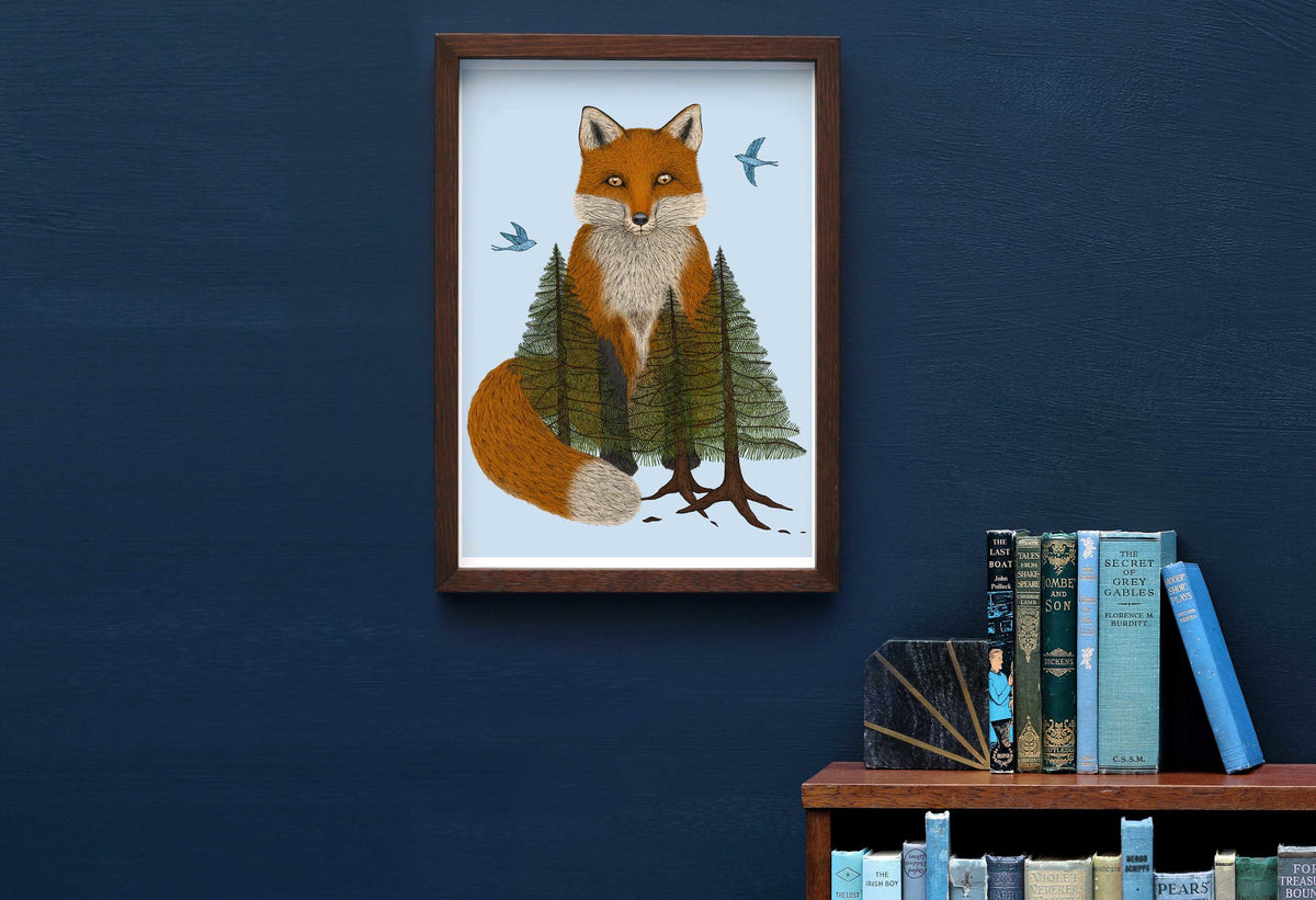 Fox in the Woods - Animal Art Print