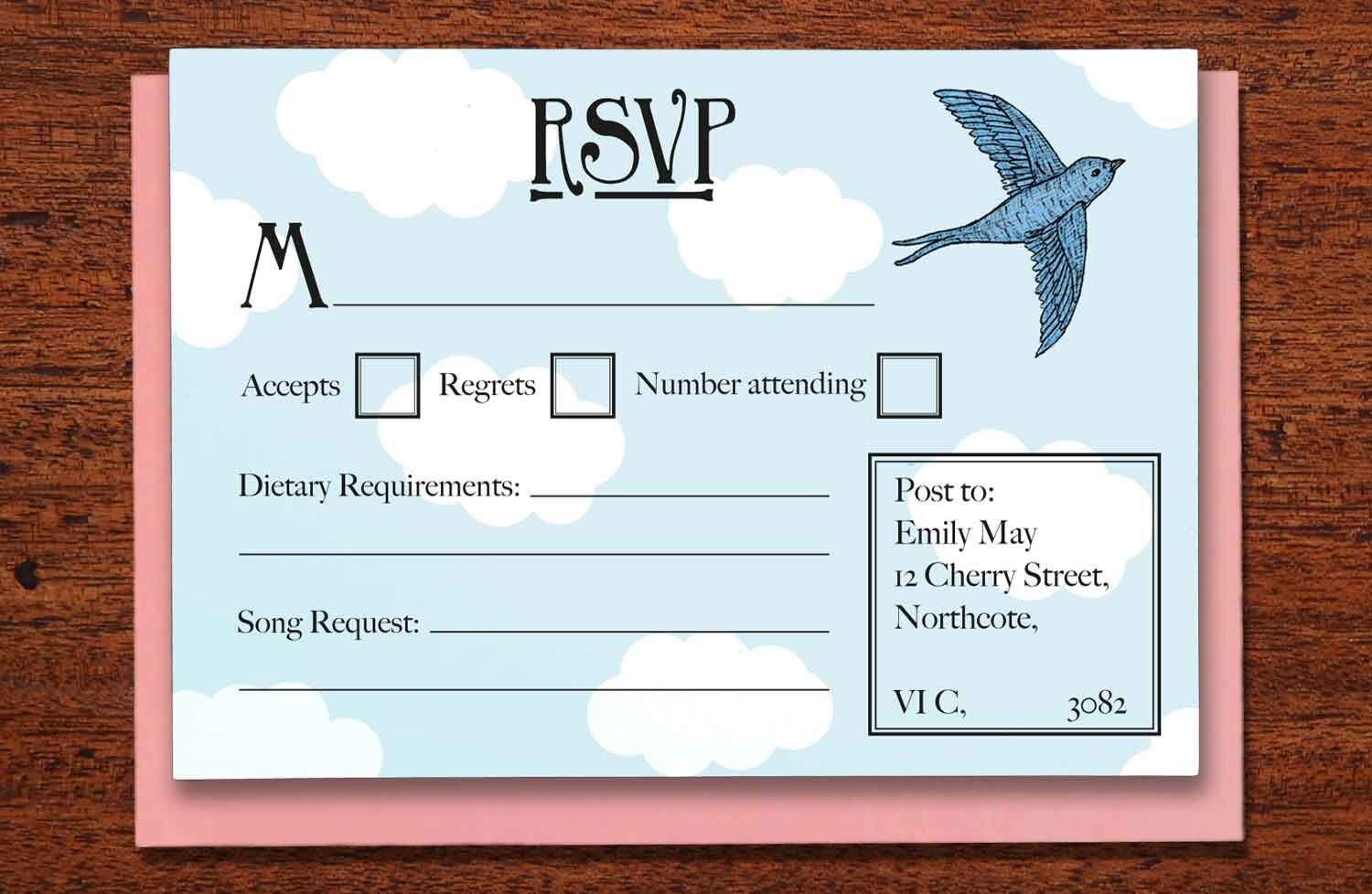 Birds &amp; Balloons - Wedding RSVP