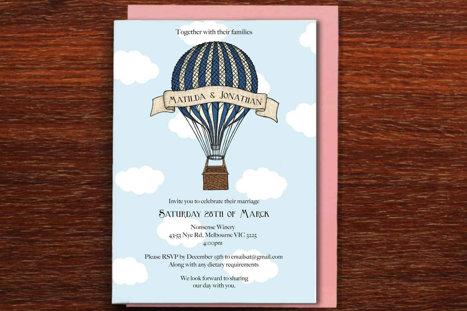 Birds & Balloons - Wedding Invitation