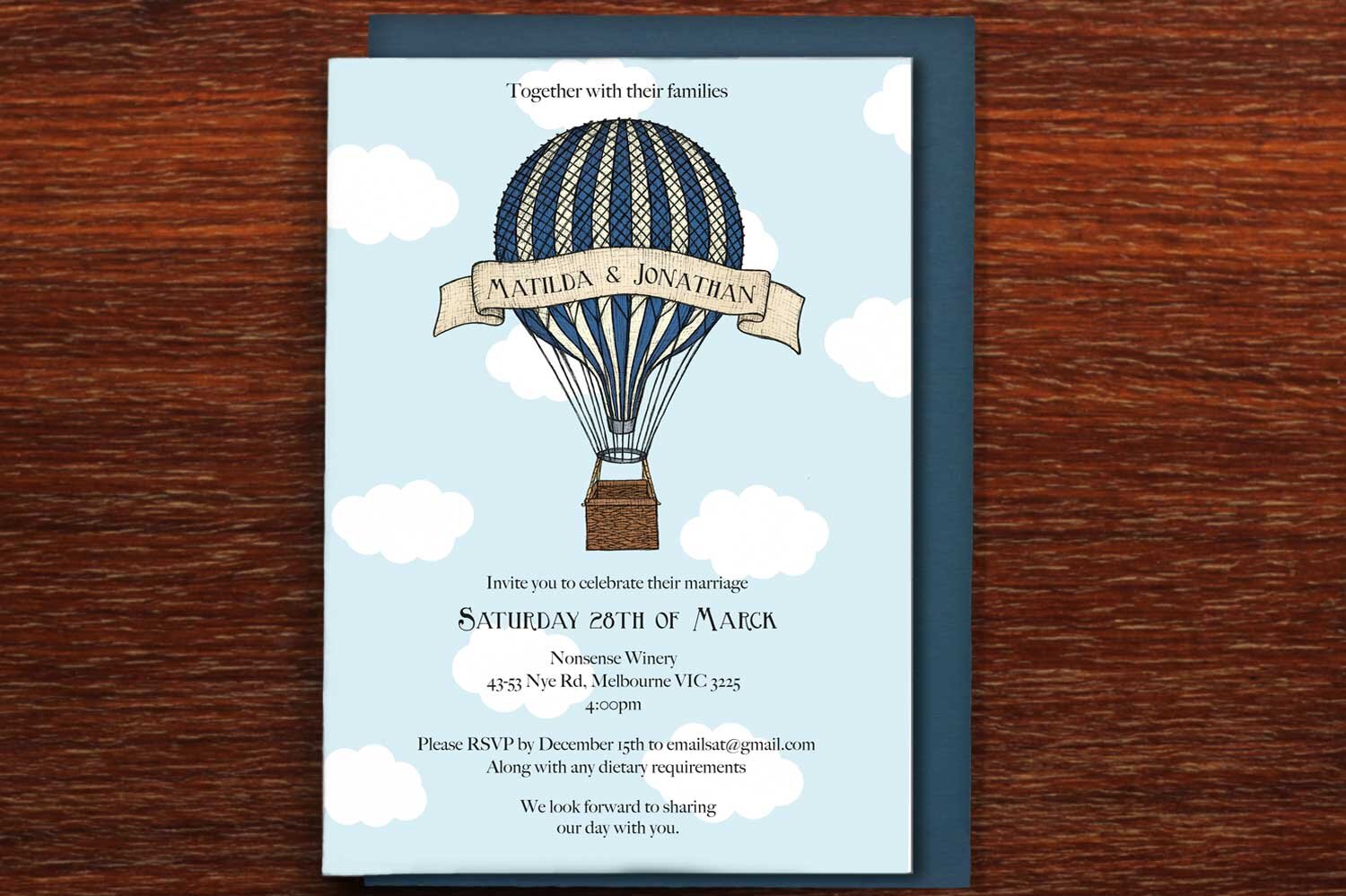 Birds & Balloons - Wedding Invitation