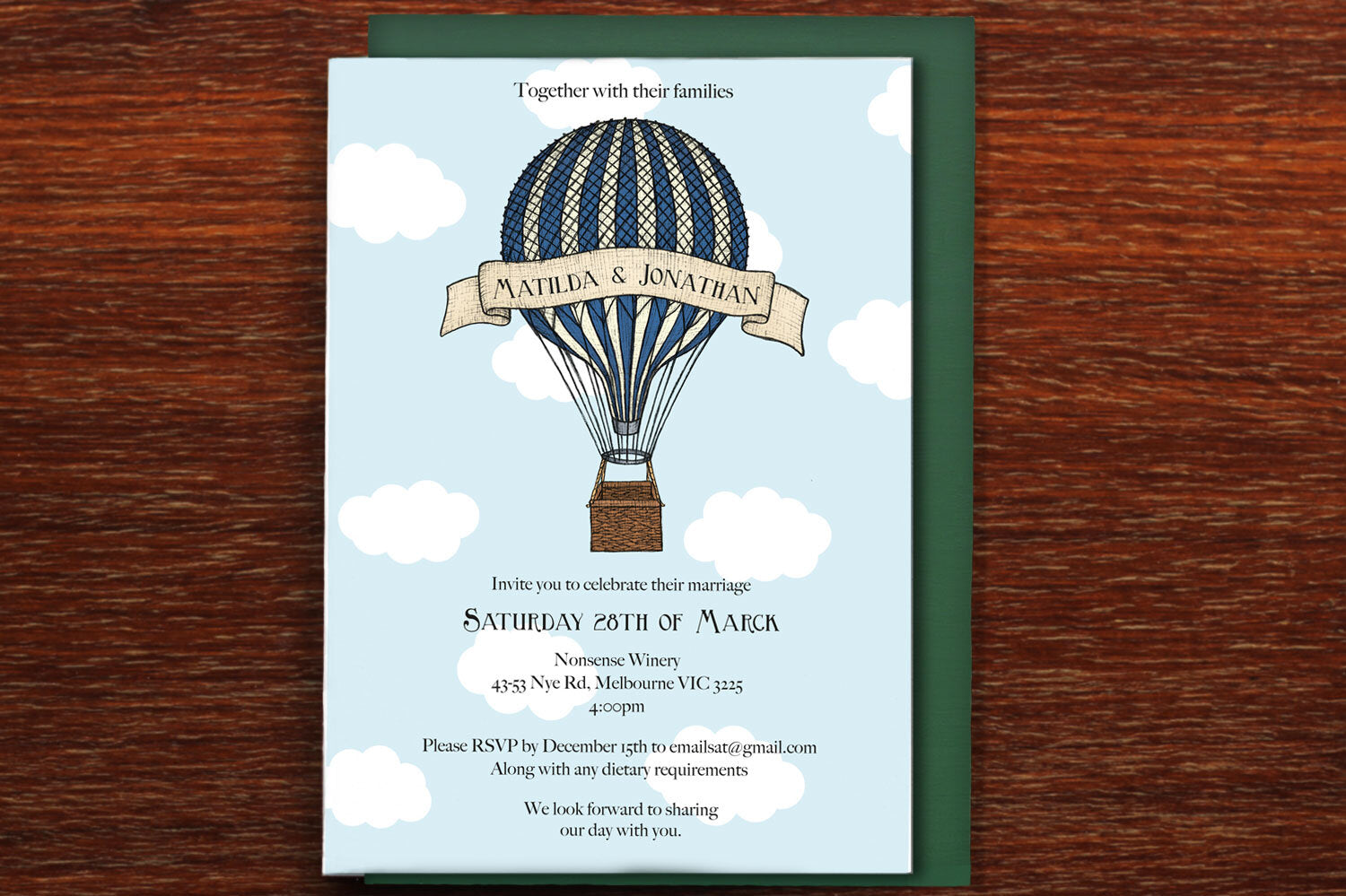 Birds &amp; Balloons - Wedding Invitation Complete Set