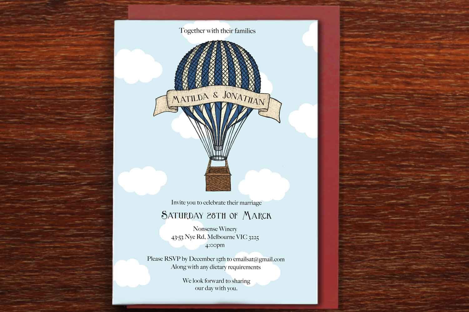 Birds & Balloons - Wedding Invitation