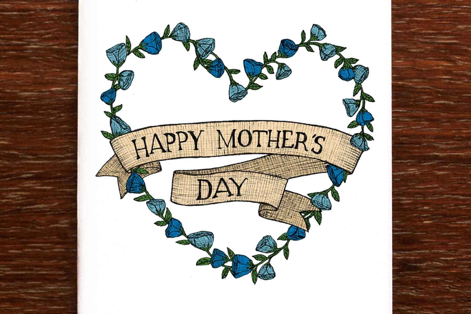 Flower Mother's Day Card Wreath The Nonsense Maker