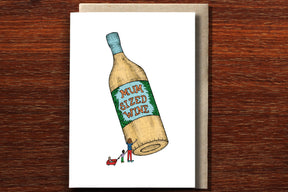 Mum Sized Wine - Greeting Card