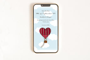 Save the Date Heart Balloons - Digital Invitation