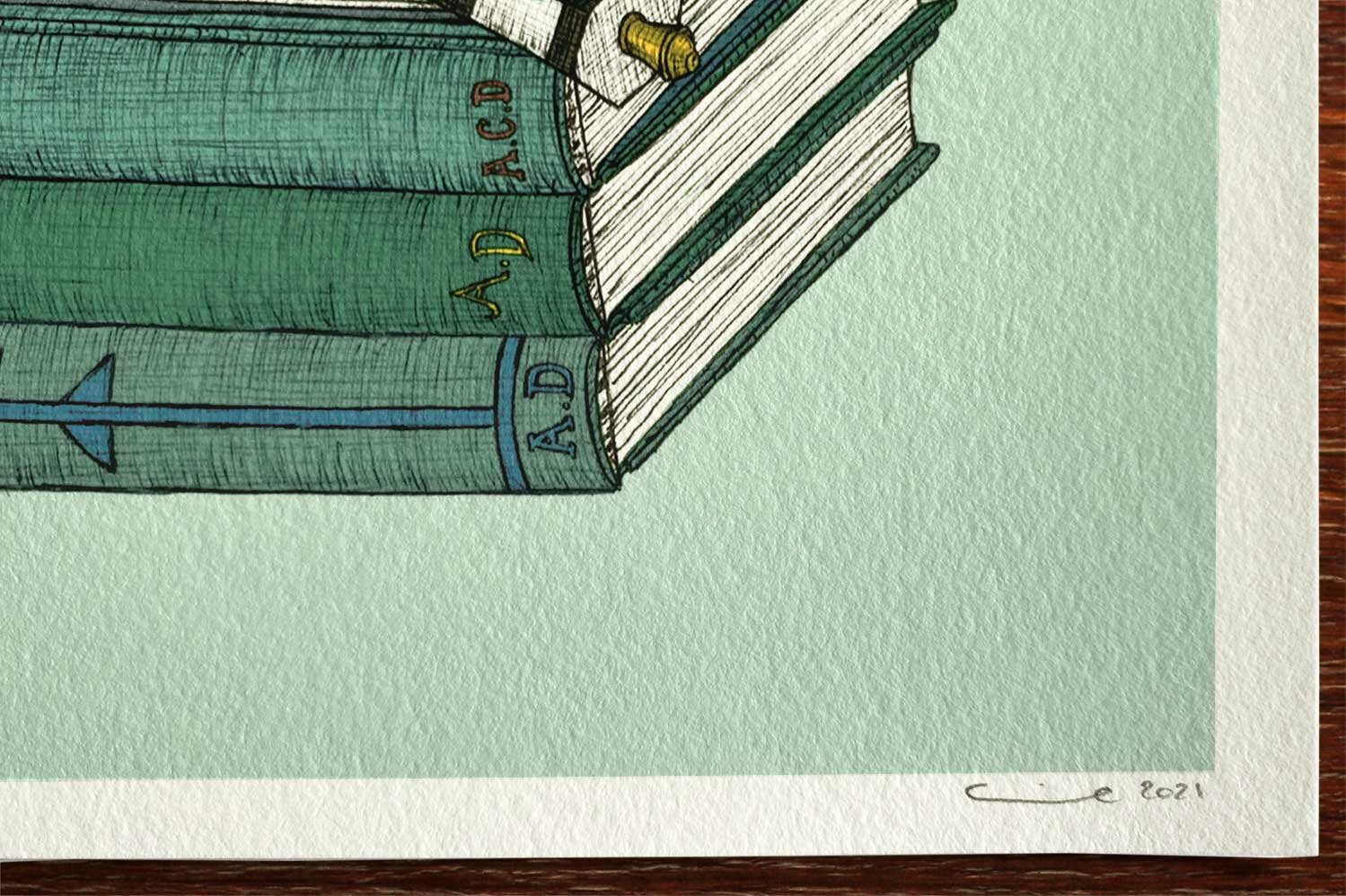 Sherlock Holmes art print artist signature